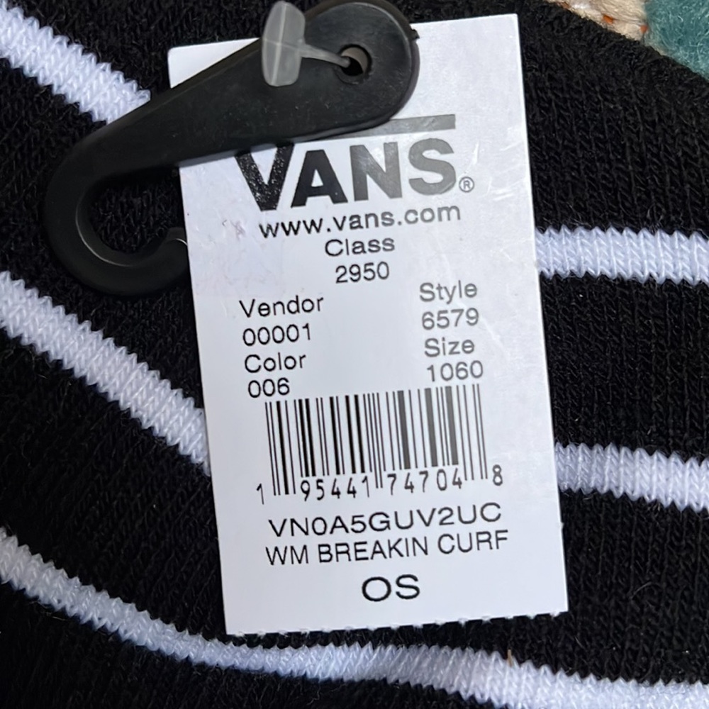 VANS BREAKIN CURFEW KNIT CUFF BEANIE ADULT HAT BLACK WHITE VN0A5GUV2UC WOMENS - Picture 2 of 16